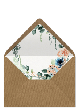 Svadobná obálka v sete Watercolor floral